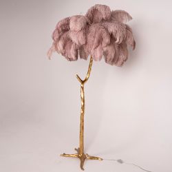 Торшер страусиные перья Feather Lamp A MODERN GRAND TOUR розовый