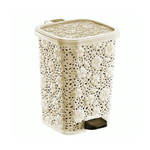 Мусорное ведро с педалью 12 лт АЖУРНОЕ крем