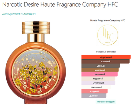 Narcotic Desire Haute Fragrance Company HFC 75 ml (duty free парфюмерия)