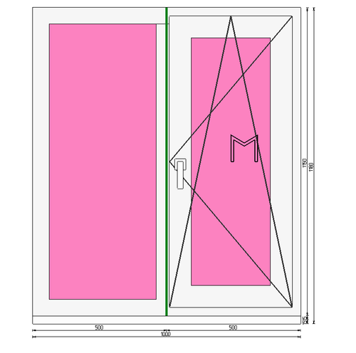 Пластиковое окно 1150 х 1000 ТермА Эко + Москитная сетка