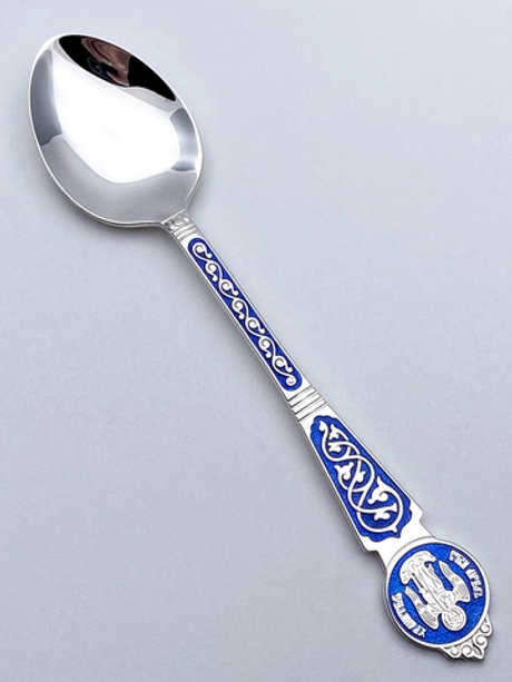 Ложка из серебра /Позолота,чернение,Эмаль/Ангел-Хранитель