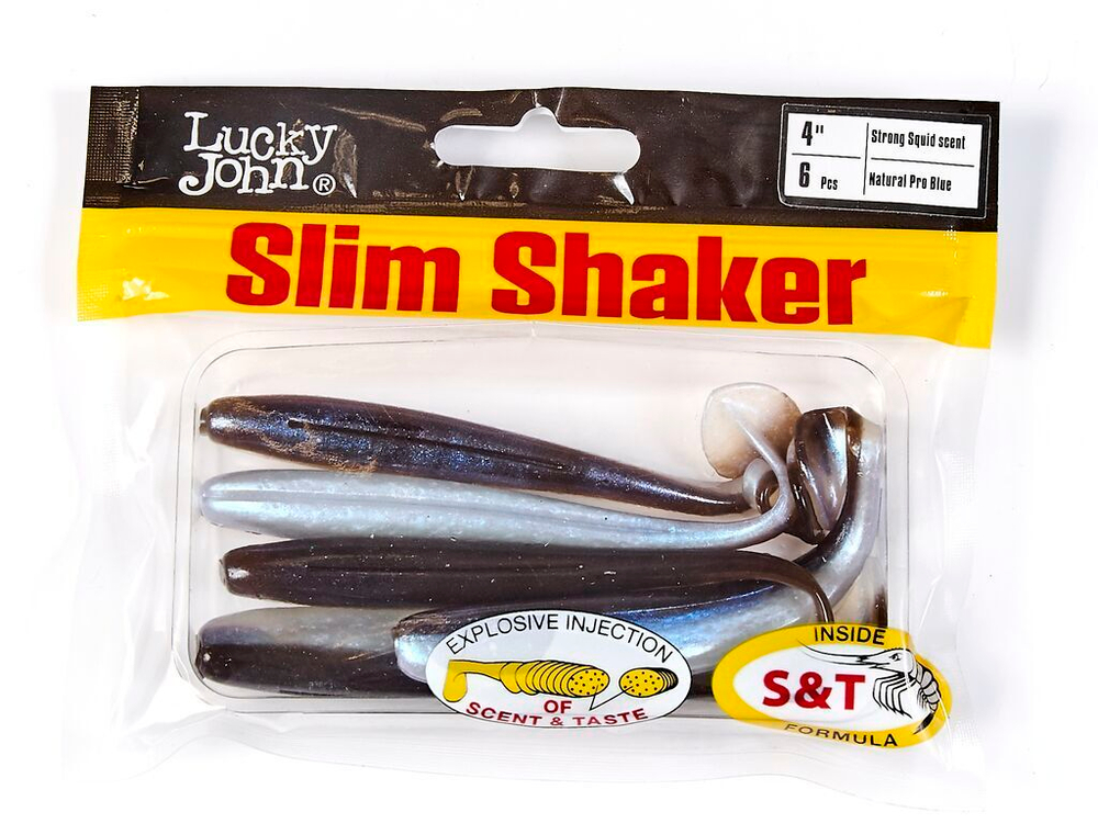 Мягкая съедобная приманка LJ Pro Series Slim Shaker 4in (100 мм), цвет T46, 6 шт