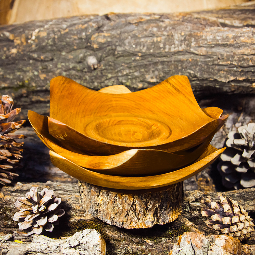 Набор квадратных деревянных чаш-конфетниц Art of Siberia из кедра 3 шт. TN19