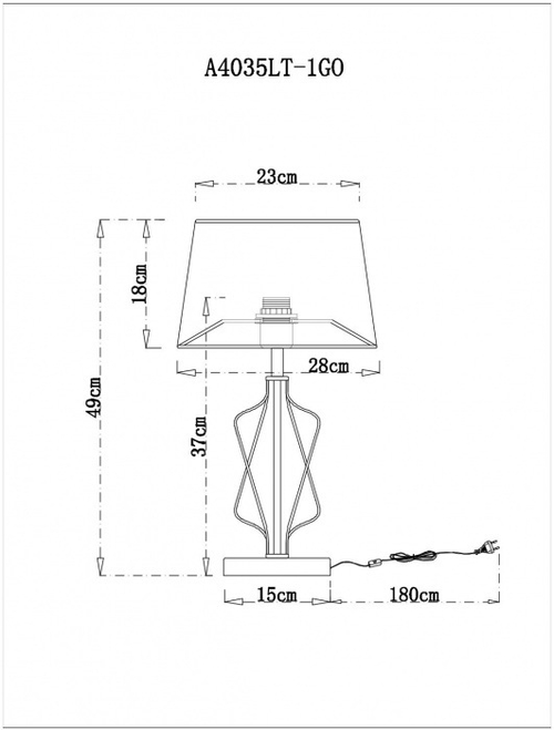 Настольная лампа Arte Lamp FIRE A4035LT-1GO