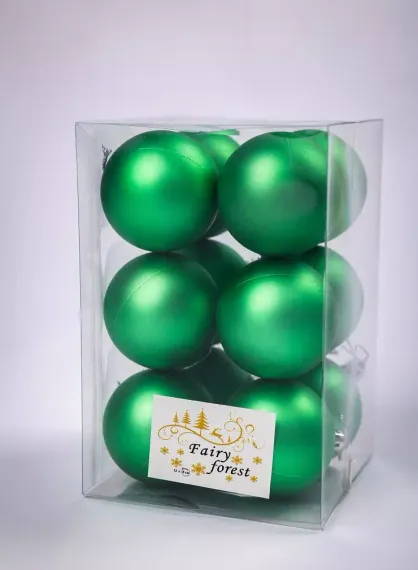 Набор пластиковых шаров Вероника 60 мм., шалфей матовый, 12 шт., ЕлкиТорг (150206)