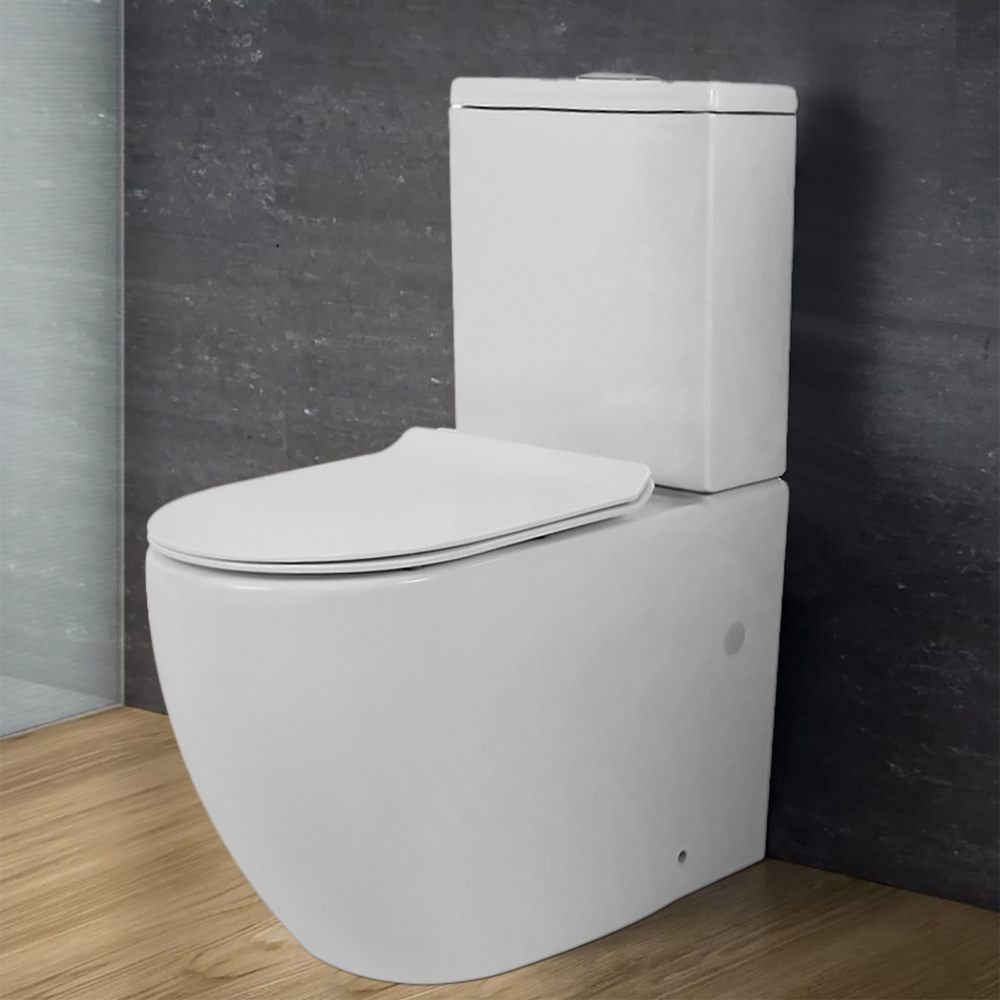 Унитаз напольный Azario CORSA 630x380x830 безободковый с бачком и сиденьем микролифт (AZ-2062S)