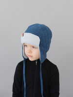Шапка весенняя/осенняя вязаная (Серо-голубой) ТОКИ