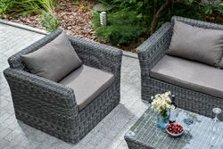 "Капучино" кресло из искусственного ротанга, цвет графит