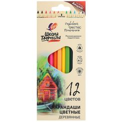 Rəngli karandaş \ Цветные карандаши 12 цветов, дерево, трехгранный