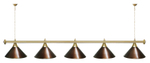 Лампа STARTBILLIARDS 5 пл. (плафоны зеленые,штанга золотая,фурнитура золото)