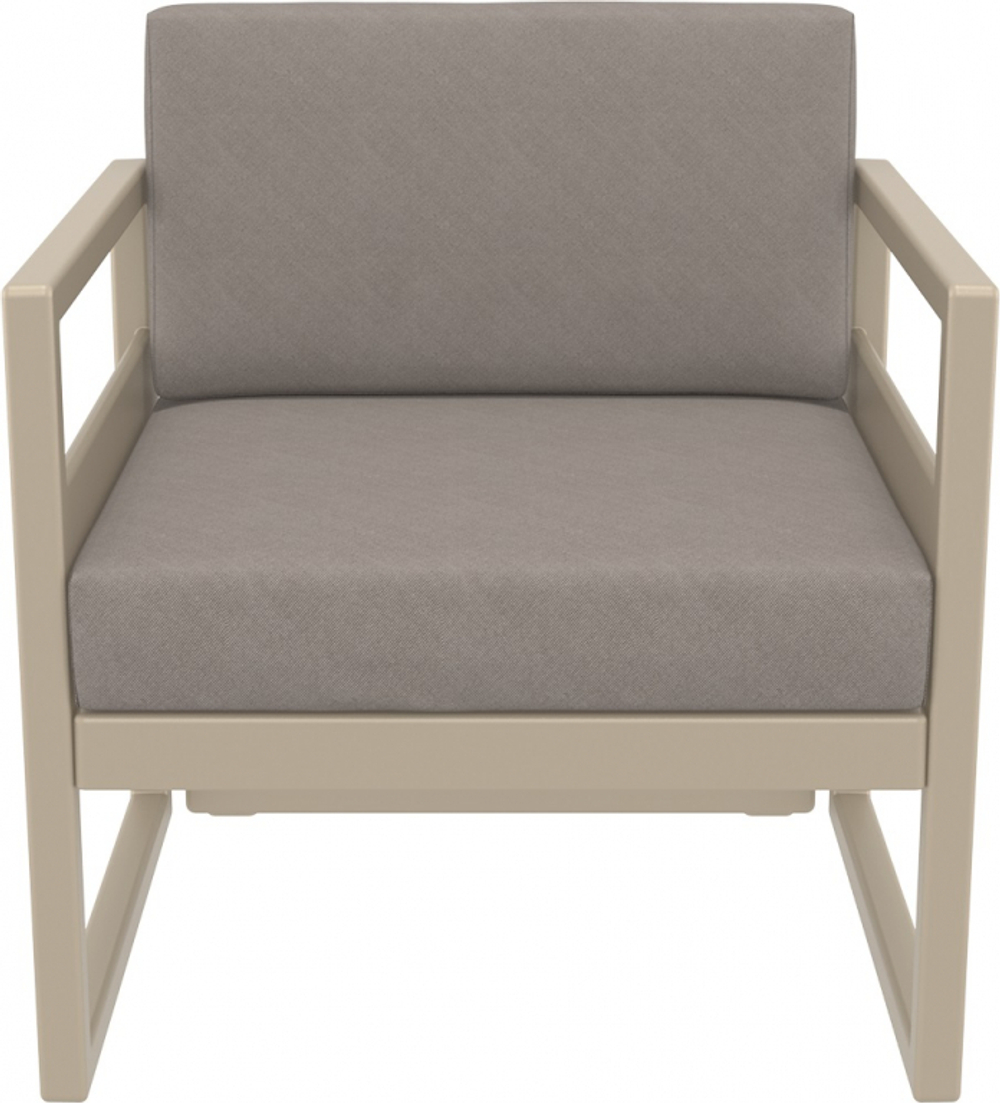 Кресло пластиковое с подушками Siesta Contract Mykonos, бежевый, светло-коричневый