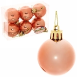 Новогодние шары 4 см (набор 6 шт) «Глянец», янтарь