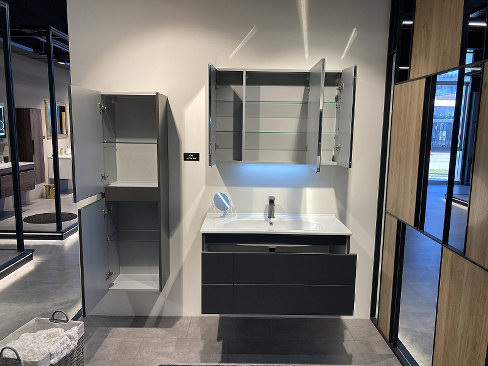 Тумба с раковиной Orka Likya 80 5002491 подвесная Антрацит матовый