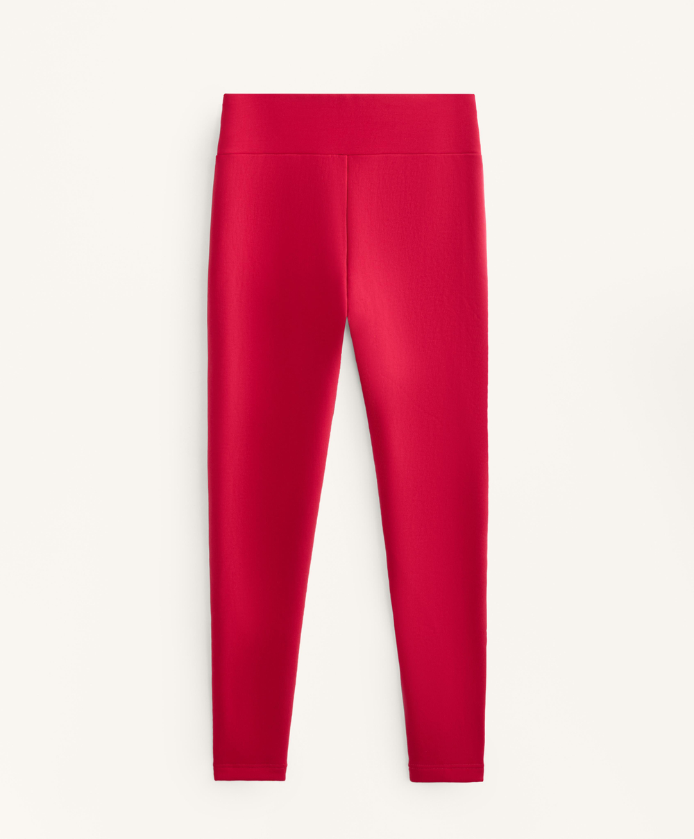 OYSHO Теплые легинсы с высокой посадкой и длиной до щиколотки, красный