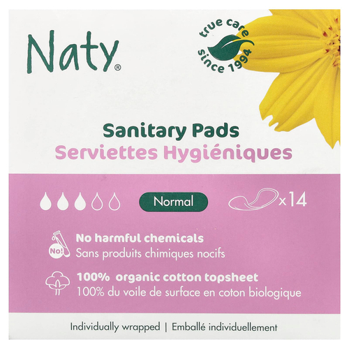 Naty, гигиенические прокладки, обычные, 14 шт.