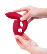 Красный вибратор с вакуум-волновым стимулятором клитора Grace