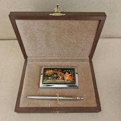 Набор подарочный "Иван-царевич и Жар-птица" с ручной росписью в футляре