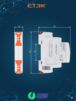 Реле времени 220В, 0.1сек-10д, задержка включения/выключения, EKR8-521