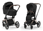 Коляска 3 в 1 Cybex Priam IV Rosegold complete и автокресло Aton S2 i-Size Ocean Blue Sepia Black