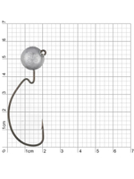 Джиг-головка для рыбалки BKK на офсетном крючке Silent Chaser - 1X - EWG Round Head, размер крючка 3/0, вес 14г, 3 шт.