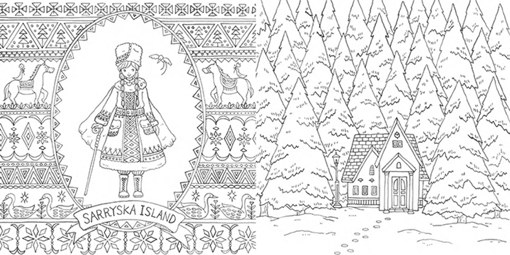 Romantic country the third tale. Coloring book