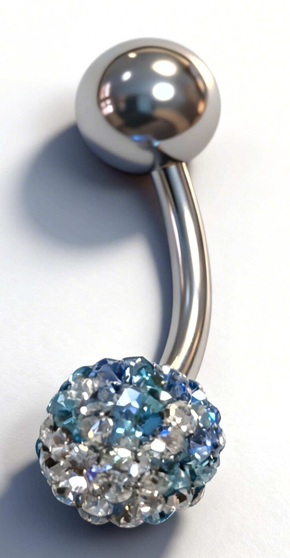 Ювелирный пирсинг из серебра 925 пробы,вставка кристаллы Swarovski