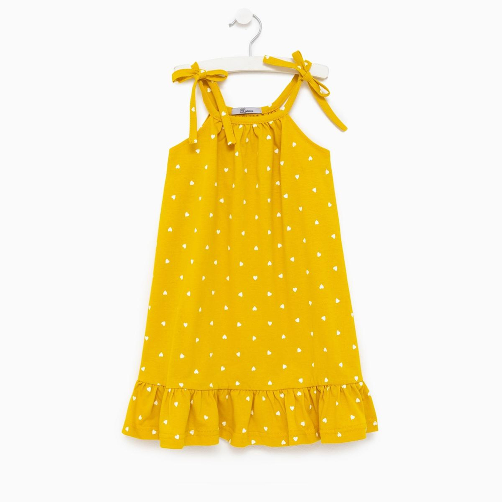 Платье А.11-169-1 р.98см. горчичный/белый 7981009