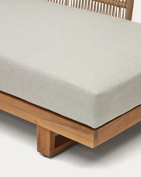 Комплект уличной мебели Raco из массива акации, 5-местный угловой диван и журнальный столик