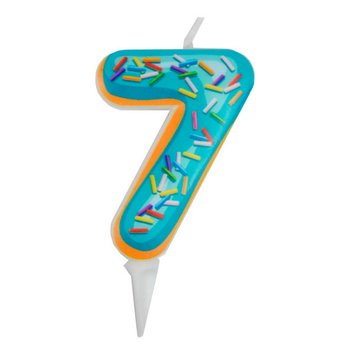 Свеча цифра для торта "7", пончик