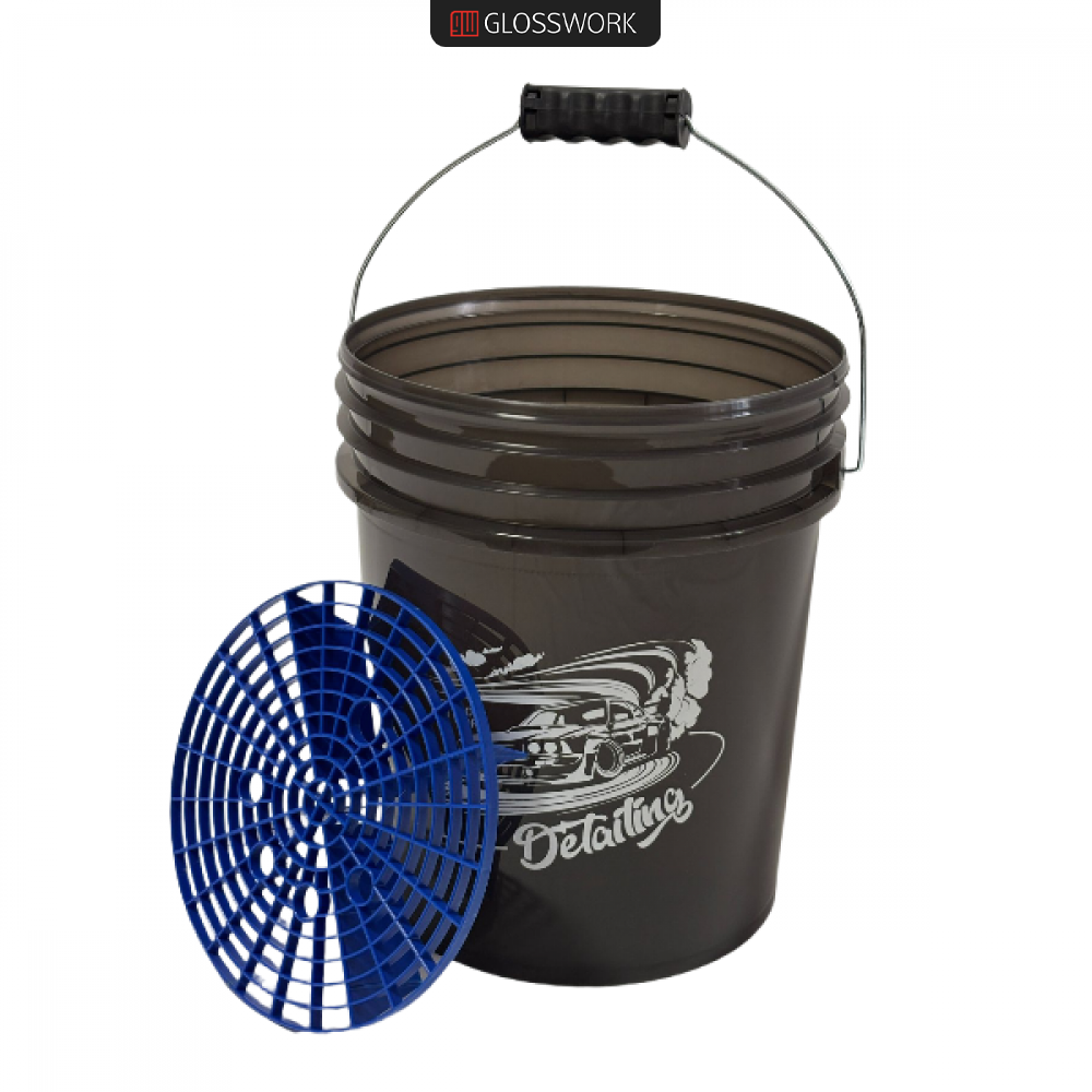 Glosswork Прозрачное ведро для мойки автомобиля с сепаратором. Gloss work car wash bucket.