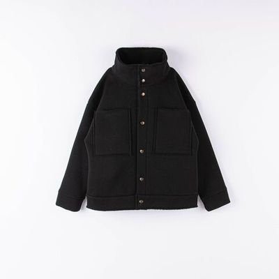 Cotton fleece shirt jacket for teens - ONYX