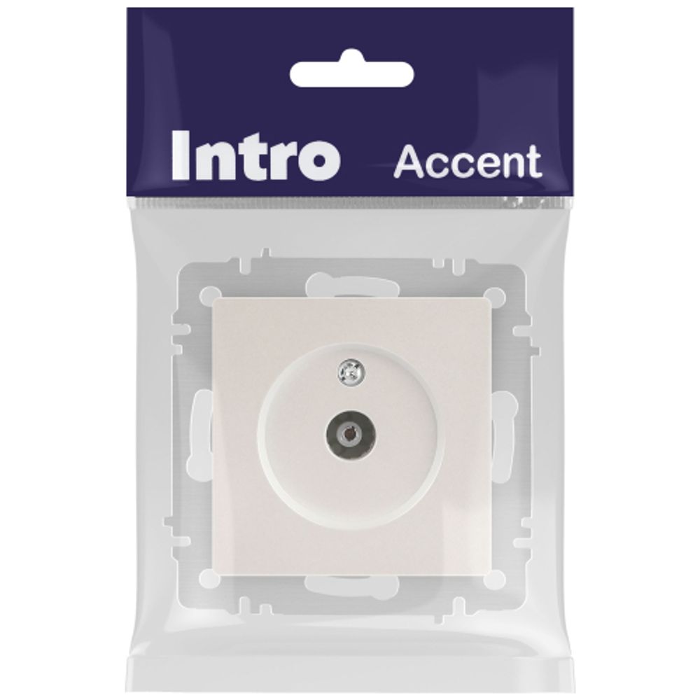Розетка Intro Accent 6-301-06 TV одиночная, IP20, СУ, перламутр