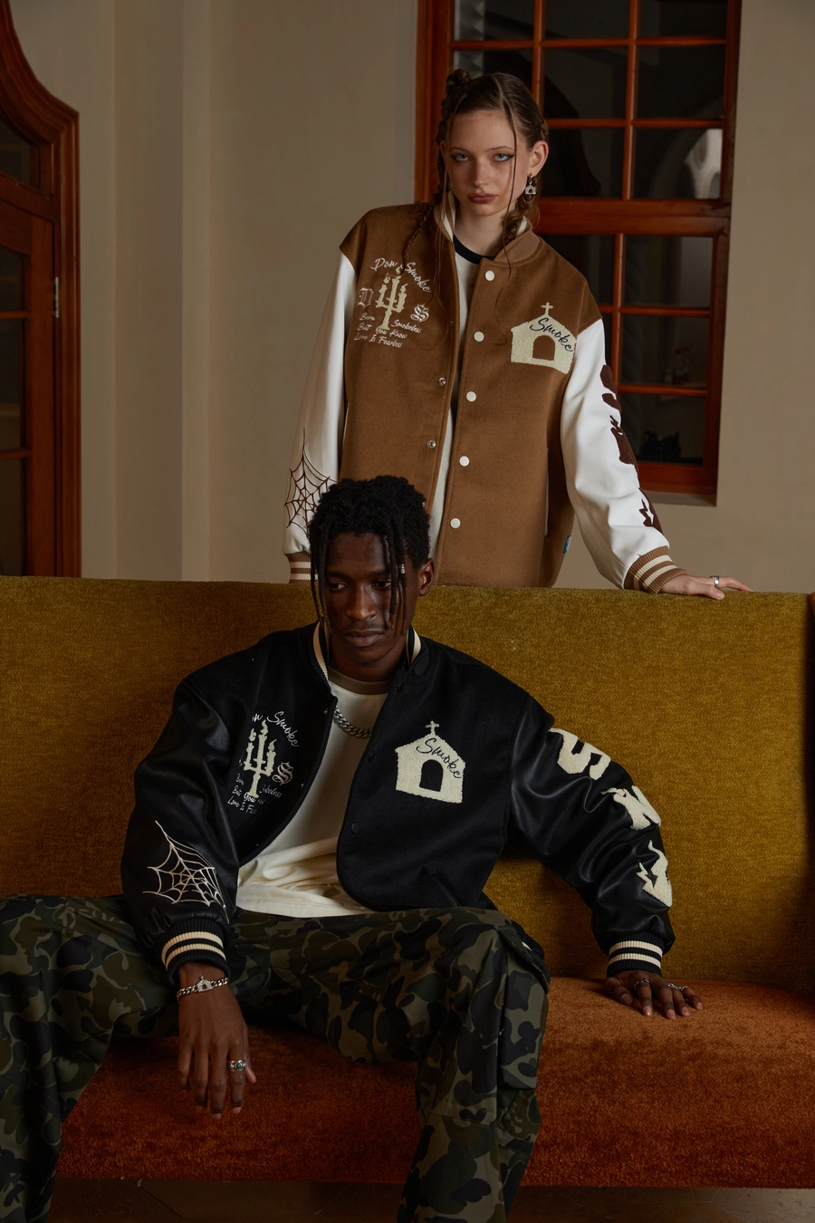 Бомбер DONSMOKE "Church Logo" Varsity Jacket