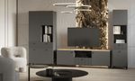 Модульная стенка в гостиную Дуб крафт золото/Серый 240х41х210 см