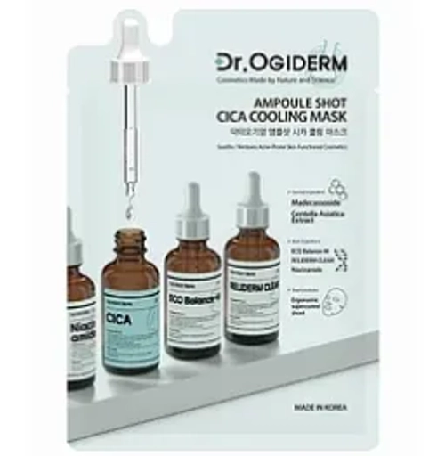Dr. Ogiderm Ampoule Shot Cica Сooling Mask Маска охлаждающая с центеллой