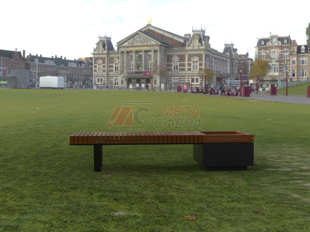 Лавка Rail Road 02 с вазоном