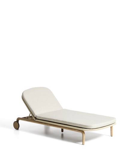 Шезлонг Alipa из массива акации и веревки цвета экрю