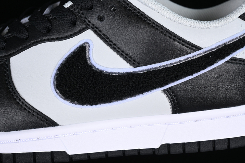 Nike Dunk Low Chenille Swoosh Black Grey