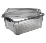 Ящик для хранения с замками КИП 11 л 375x285x160 чёрный прозрачный