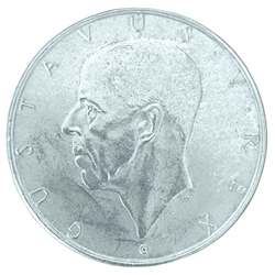 Монета 2 кроны 1938 "300 лет поселению Делавэр" Швеция