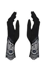 Чёрные перчатки с кружевом Moketta Gloves SL (42-46) (Цвет: черный)