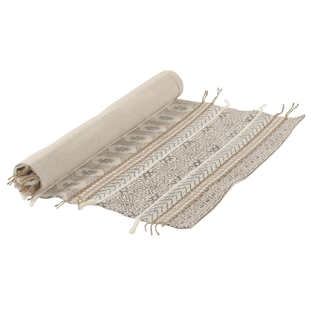 Ковер из хлопка, шерсти и джута с геометрическим орнаментом из коллекции ethnic, 70х160 см