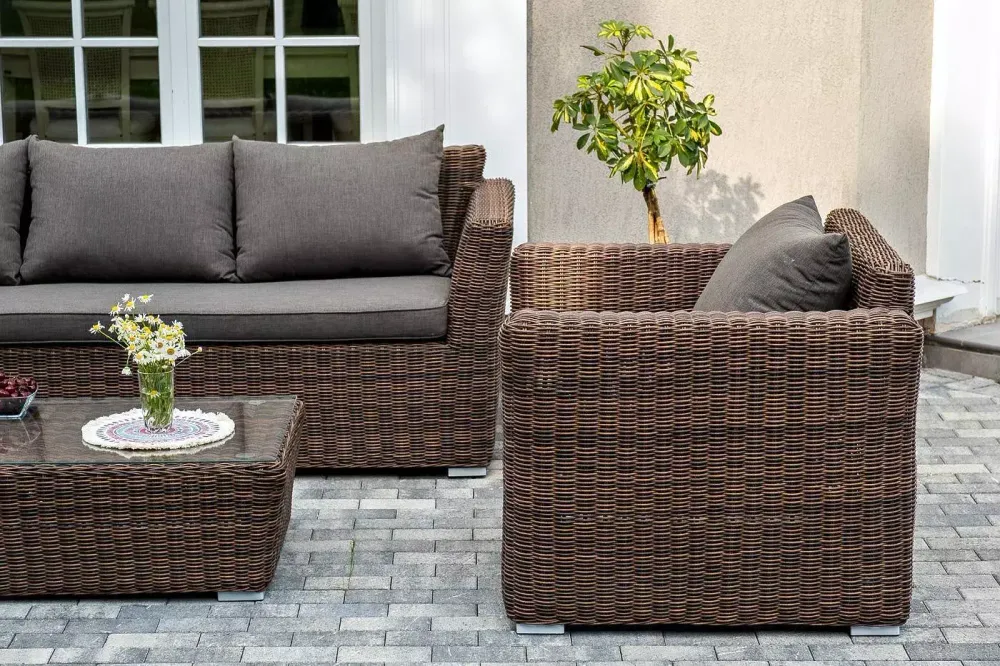 "Капучино" лаунж-зона из искусственного ротанга, цвет коричневый