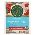 Traditional Medicinals, Organic EveryDay Detox®, ягоды гибискуса и лимонника, без кофеина, 16 чайных пакетиков в упаковке, 24 г (0,85 унции)