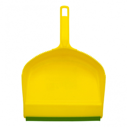 Набор: совок с кромкой 330 x 225 мм и щетка-сметка 285 мм, желтый, Home Palisad
