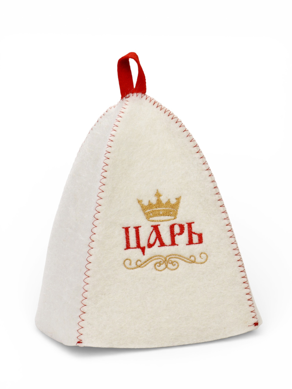 Шапка для бани и сауны «Царь», полиэфир, шерсть, белая
