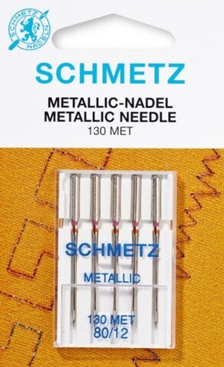 Иглы для металлизированных нитей Schmetz 130 MET NM №80, 5 шт