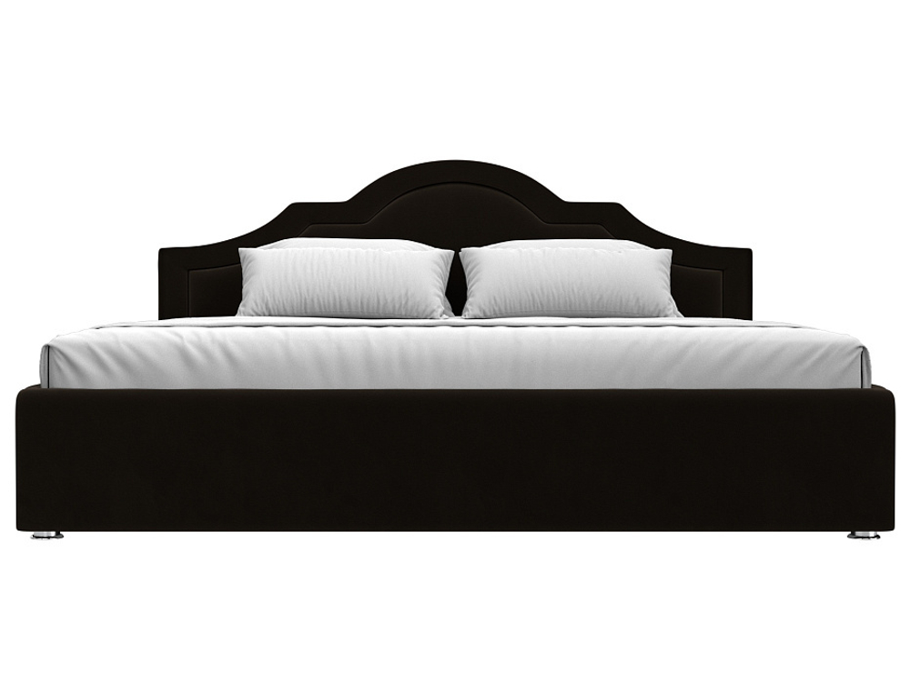 Кровать интерьерная Афина 200, Коричневый, Микровельвет, 108343