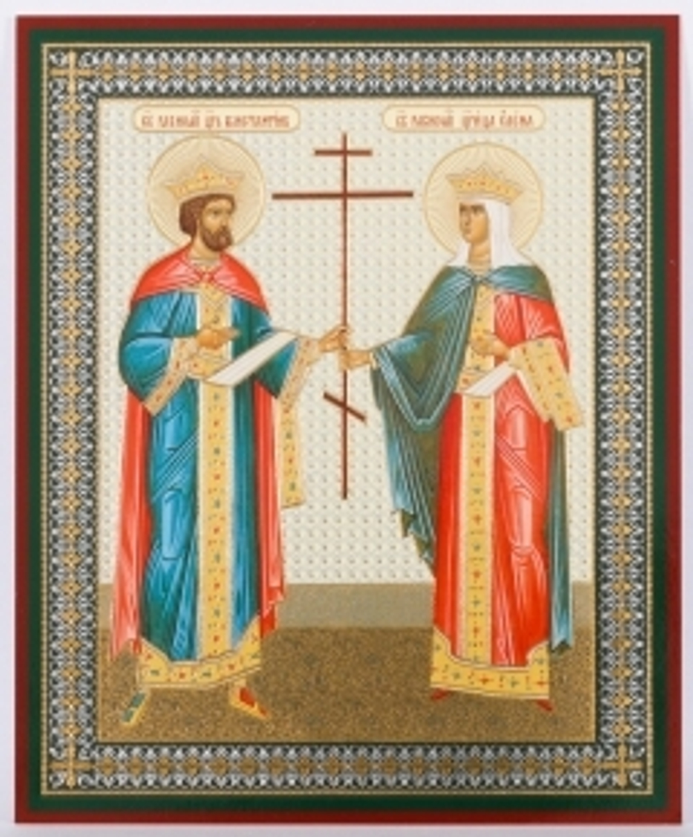 Икона оргалит 11х13 дв/тис Константин и Елена