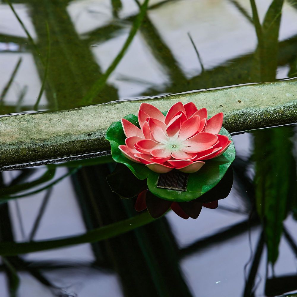 USL-S-826-PT060 RED WATERLILY Садовый светильник на солнечной батарее Красная кувшинка. Плавающий. 1 светодиода. Теплый белый свет. 1xААA Ni-Mh аккумулятор в-к. IP44. TM Uniel